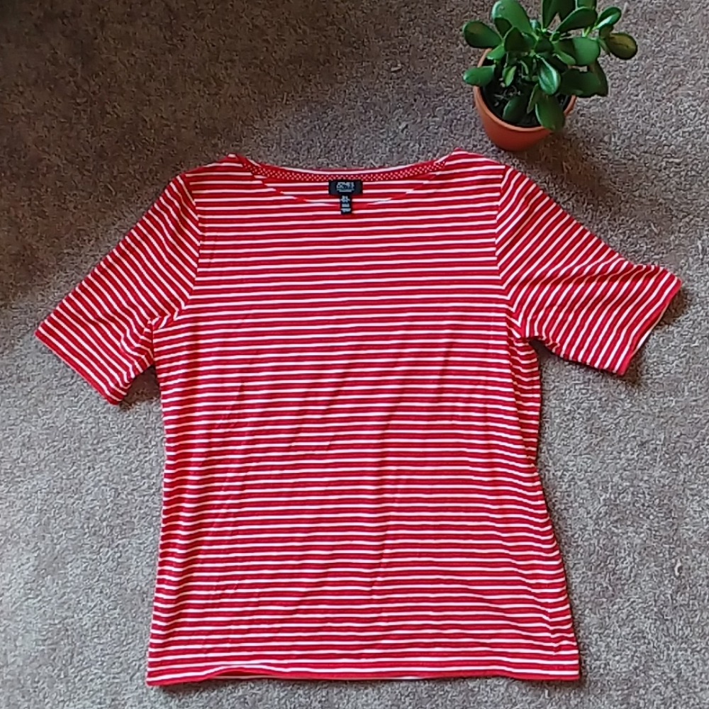 Jones New York t-shirt XL red with white stripes